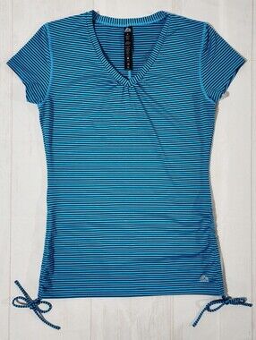 RBX Women's M Blue Striped Activewear Top